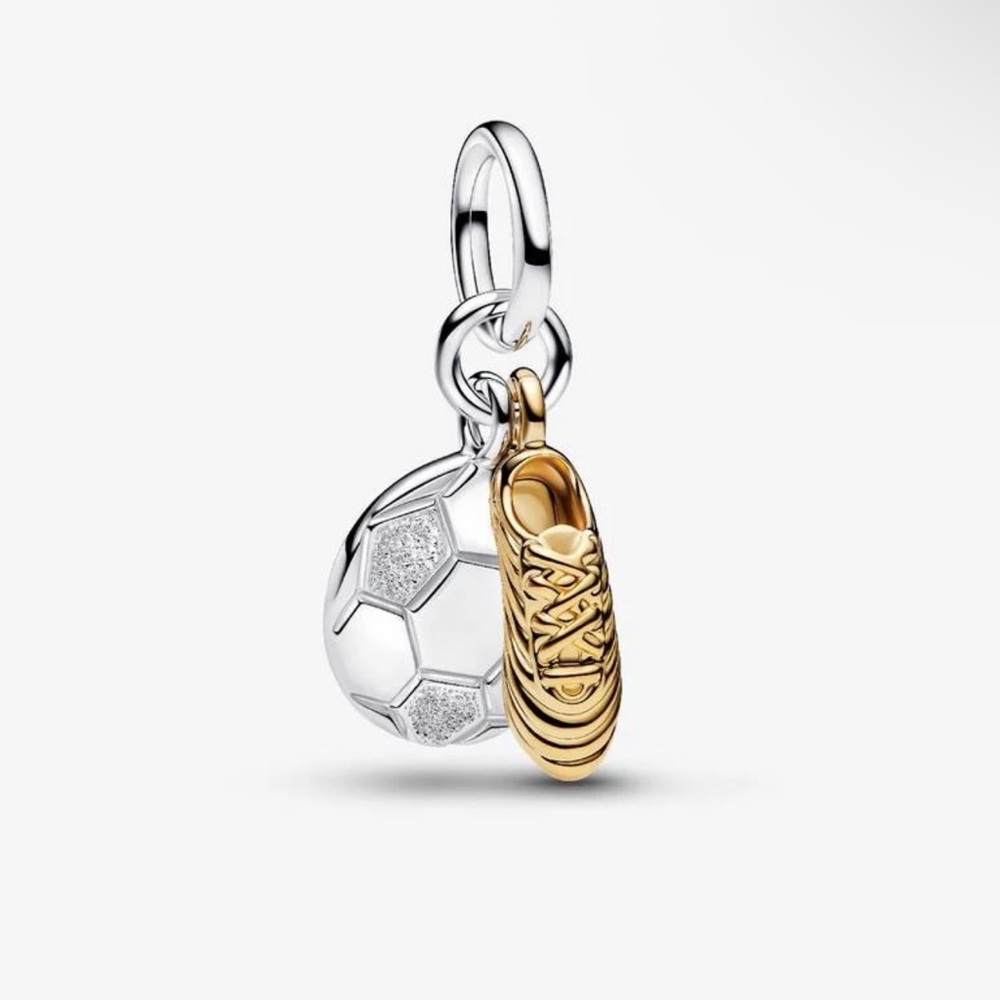 Authentic Pandora Soccer Shoe Double Dangle Charm